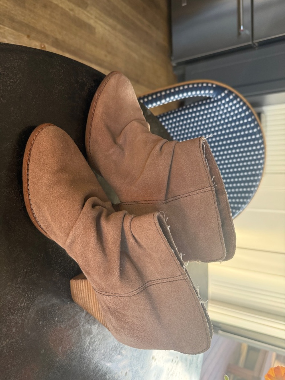 Splendid Taupe Suede Cutout Heel Booties